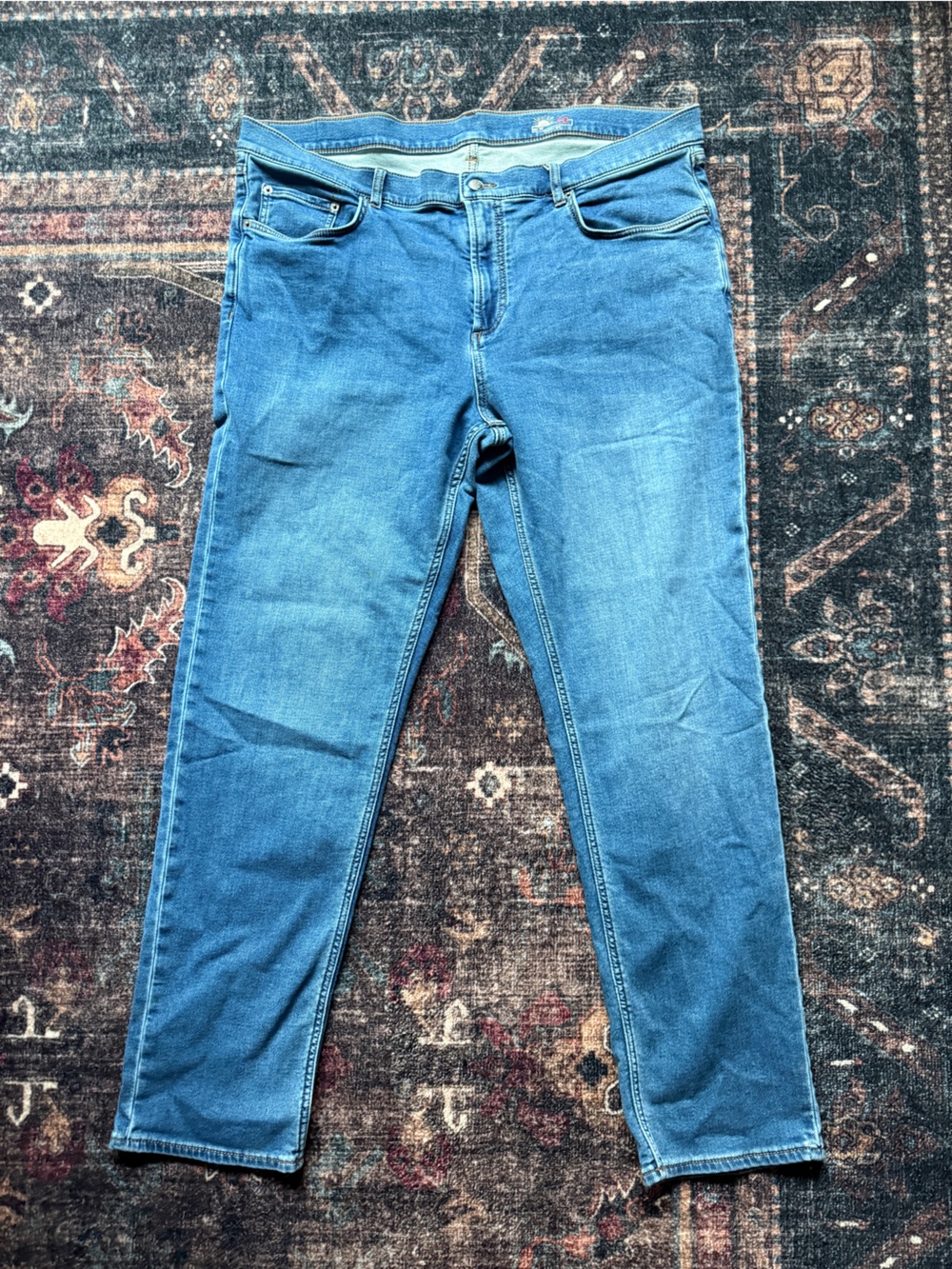 Faherty Light Blue Men’s Jeans Cotton Slim Straight